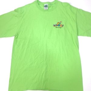Peace Frogs T Shirt Mens Large Green Logo Graphic Short Sleeve Tee